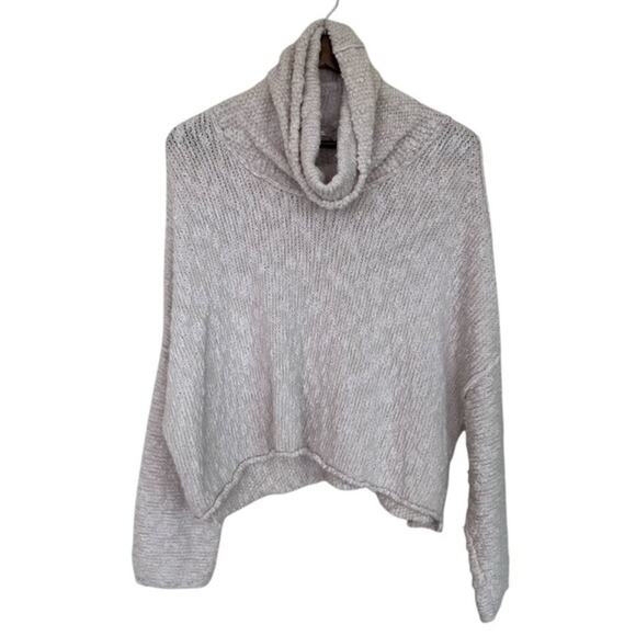 Free People Ivory Cowl Neck Oversized Sweater - Small - Picture 1 of 5